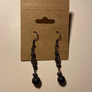 Handmade Beaded Leaf Earrings